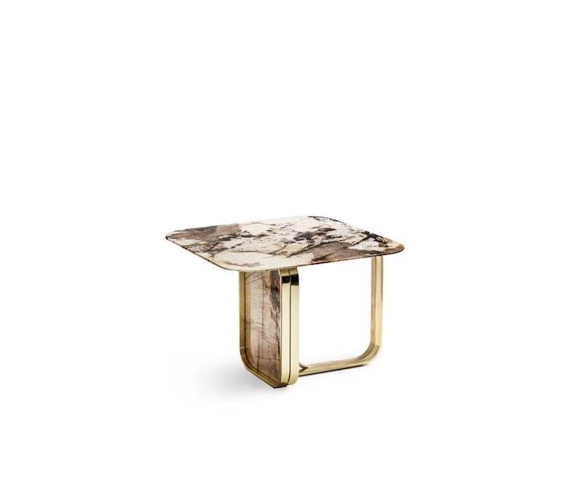 Modern luxury marble and stainless steel coffee table sets accent table sets