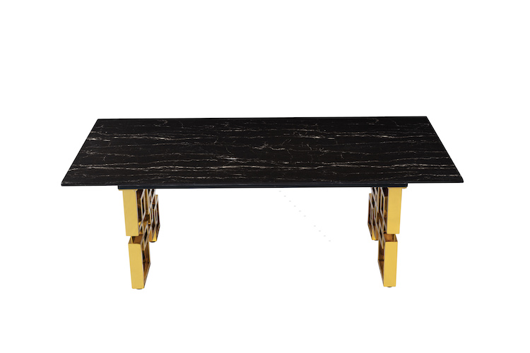 Steel Coffee Table In Polish Gold