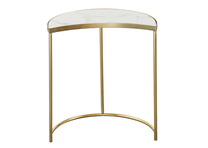 Modern Classic White Marble Top Round Nesting Round Table