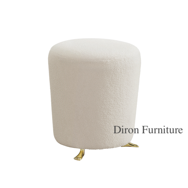 Boucle Fabric Dressing Stool Ottoman