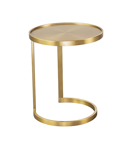 End Table With Brushed Gold Top