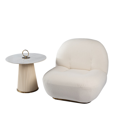 Comfort Accent Chair With Boucle Fabric