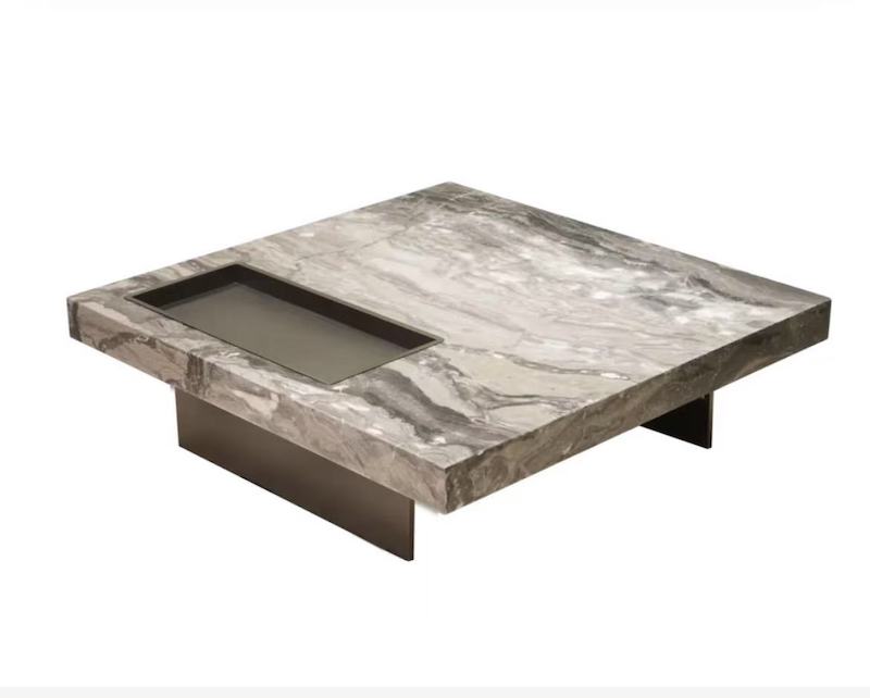 Modern Marble  Coffee Table With Steel Base